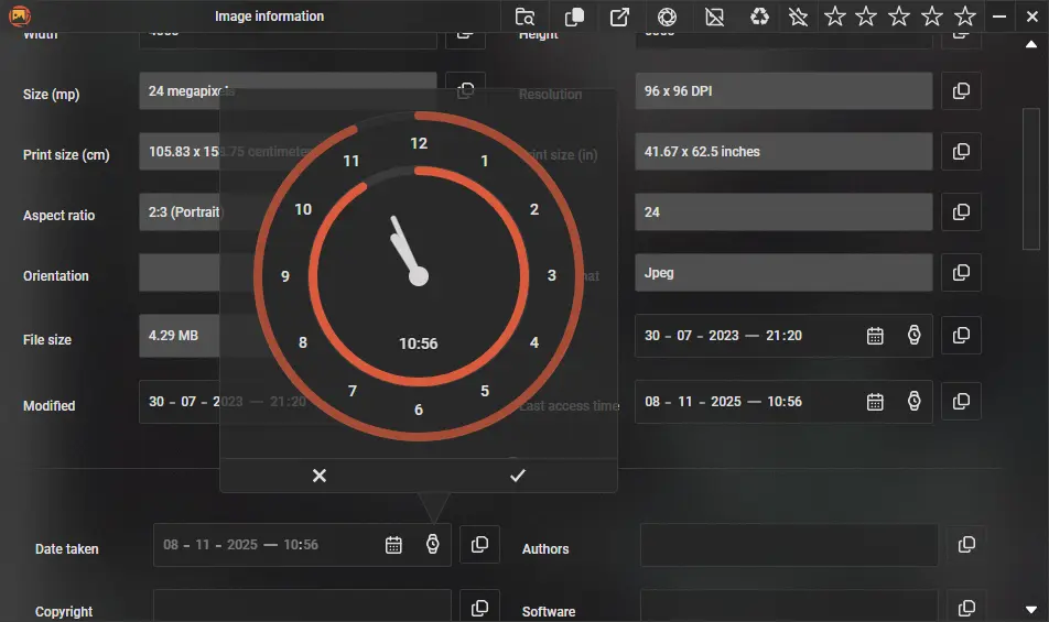 PicView Analog clock dark theme 4.0